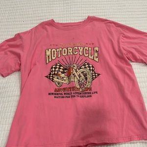 a pink oversized t shirt